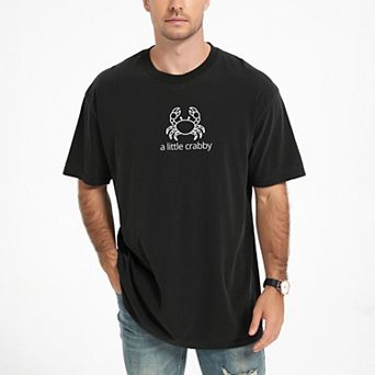 A Little Crabby Outline - Men's Garment Dyed Graphic T-Shirt