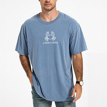 A Little Crabby Outline - Men's Garment Dyed Graphic T-Shirt