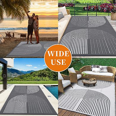 Waterproof Reversible Outdoor Rug, Durable Plastic Straw Area Mat for Patio, Camping, RV, Balcony
