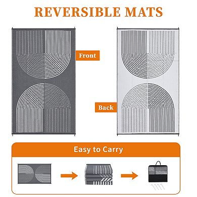 Waterproof Reversible Outdoor Rug, Durable Plastic Straw Area Mat for Patio, Camping, RV, Balcony