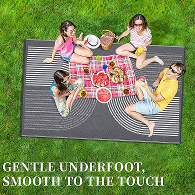 Waterproof Reversible Outdoor Rug, Durable Plastic Straw Area Mat for Patio, Camping, RV, Balcony