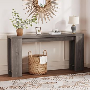 Farmhouse Console Table, Long Entryway Table, Narrow Wooden Sofa Table for Living Room, Hallway