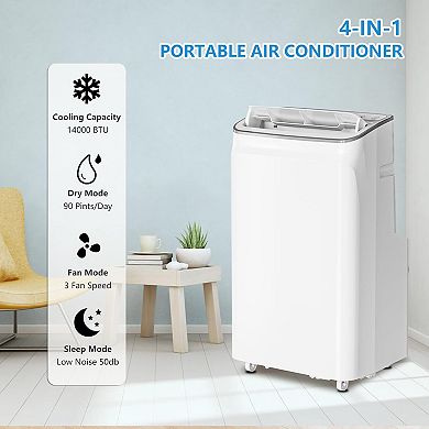 14000 BTU Portable Air Conditioner, Quiet AC Unit with Remote, Dehumidifier