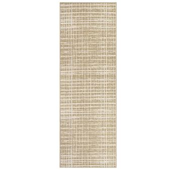 Washable Modern Striped Area Rug, Stain Resistant Non-Slip Low Pile Carpet for Bedroom Living Room