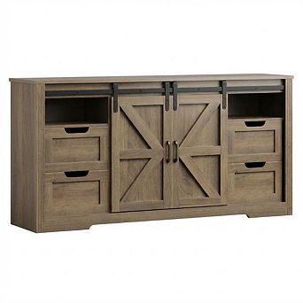 Danolapsi Farmhouse TV Stand for Up to 70 Inch TVs, Entertainment Center, Modern Media Console