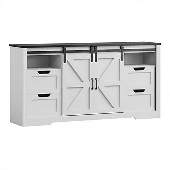 Danolapsi Farmhouse TV Stand for Up to 70 Inch TVs, Entertainment Center, Modern Media Console