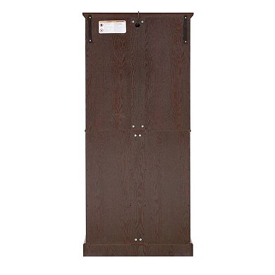 Eazegath Antique Curio Glass Display Storage Cabinet with 4 Adjustable Shelves and E26 Bulb