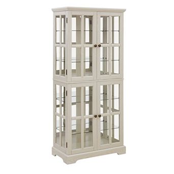 Eazegath Antique Curio Glass Display Storage Cabinet with 4 Adjustable Shelves and E26 Bulb