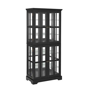 Eazegath Antique Curio Glass Display Storage Cabinet with 4 Adjustable Shelves and E26 Bulb