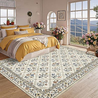 Polyester Cashmere Imitation Rectangular Hallway Bathroom Entryway Kitchen Office Foldable Area Rug