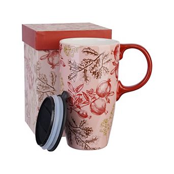 Coffee Ceramic Mug Porcelain Travel Latte Tea Cup With Lid— Mother's Day Gift