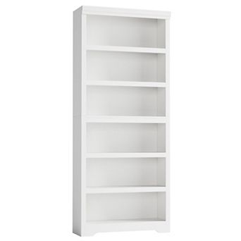 6 tier Bookshelf, Farmhouse Bookcase with Adjustable Shelves, Open Display Storage Rack for Home