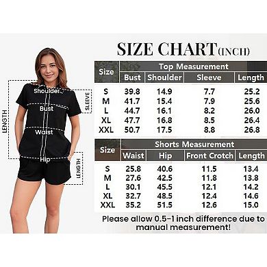 Ekouaer Womens Pajama Sets Button Down Lounge Set Two Piece Loungewear Soft Sleepwear Pjs
