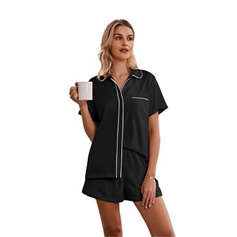 Ekouaer Womens Pajama Sets Button Down Lounge Set Two Piece Loungewear Soft Sleepwear Pjs