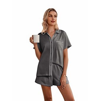 Ekouaer Womens Pajama Sets Button Down Lounge Set Two Piece Loungewear Soft Sleepwear Pjs