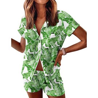 Ekouaer Womens Pajama Sets Button Down Lounge Set Two Piece Loungewear Soft Sleepwear Pjs