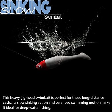 5pcs-3.15inch Soft Swimbaits Pre-rigged Jig Heads Paddle Tail Sinking Bait