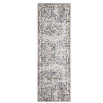 Rugs for Living Room Machine Washable Rug with Non Slip Backing Distressed Print Rug