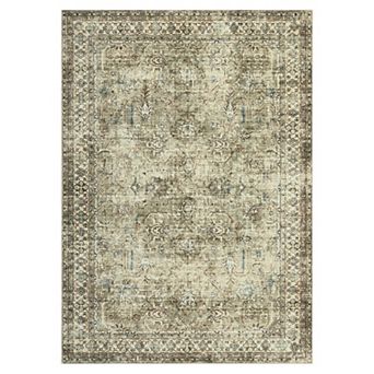 Rugs for Living Room Machine Washable Rug with Non Slip Backing Distressed Print Rug