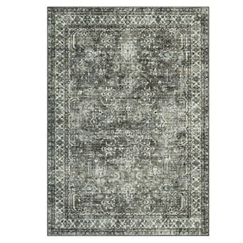 Rugs for Living Room Machine Washable Rug with Non Slip Backing Distressed Print Rug
