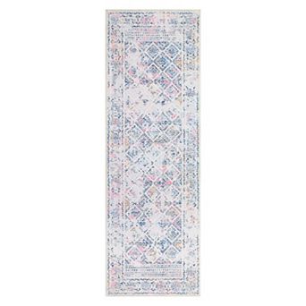 Rugs for Living Room Boho Distressed Washable Rug Indoor Soft Low Pile Rug Anti-Slip Backing Rug