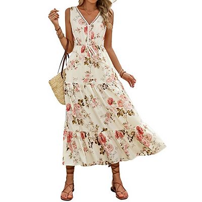 green floral dress macys Ever-Pretty Lace Bodice Long Flowy Evening Dress with Deep V Neck main image 1