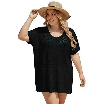 Women Crochet Bathing Suit Plus Size Beach Cover Up Dress