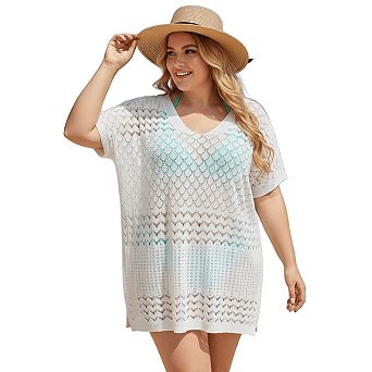 Women Crochet Bathing Suit Plus Size Beach Cover Up Dress