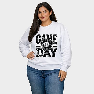 Baseball Game Day Glove - Women's Plus Sized Graphic Sweatshirt