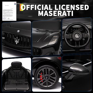 12V Ride On Car, Licensed Maserati Battery Powered Electric Vehicle With Parent Remote