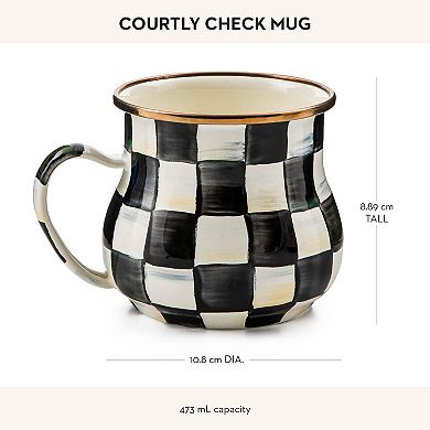 Enamel Mug Cute Enamelware Coffee Tea Drinkware Courtly Check— Mother's Day Gift