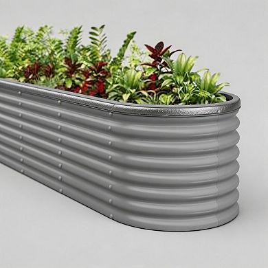 Rust-Resistant Galvanized Raised Garden Bed, Metal Planter Box, with anti cutting strips