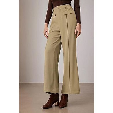 Women's High Waist Wide Leg Trousers Casual Office Work Wear