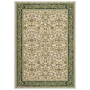 Floral Area Rugs for Living Room, Washable Non Slip , Low Pile Stain Resistant Accent Carpet