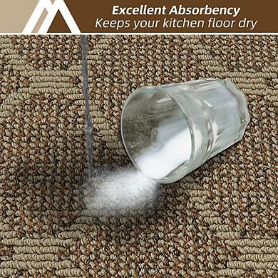 Non Slip Washable Kitchen Rug Absorbent Sink Floor Runner Beige