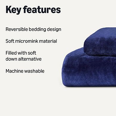 Reversible Sherpa Comforter Set, Ultra Soft Warm Bedding, 2-Piece