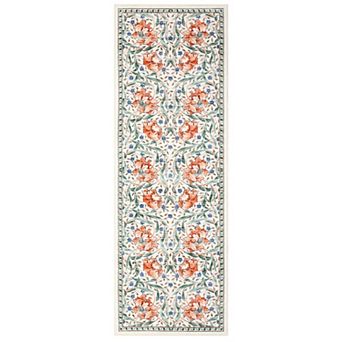 Washable Floral Area Rug, Vintage Non-Slip Stain Resistant for Living Room, Bedroom, Dining, Kitchen