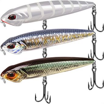 4.2 in 0.5oz Top Water Plopper Fishing Lure BKK Hooks Surface Wobble Bait
