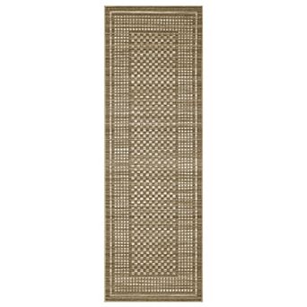 Non-Slip Washable Runner Rug - Modern Checkered Low Pile Carpet for Hallway, Entryway & Bedroom