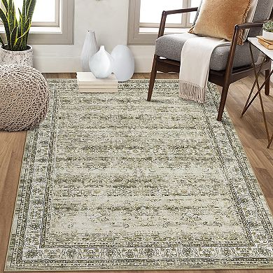 Polyester Imitation Cashmere Oblong Hallway Office Foldable Flower Printed Persian Washable Rug