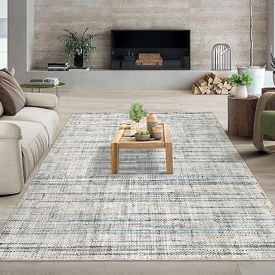 Washable Non Slip Modern Abstract Hallway Runner Contemporary Striped Printed Carpet