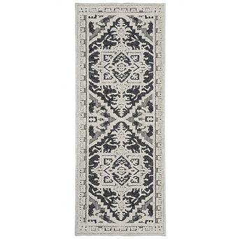 Vintage Area Rug - Textured Floral Indoor/Outdoor Non-Slip Boho Kitchen & Hallway Runner