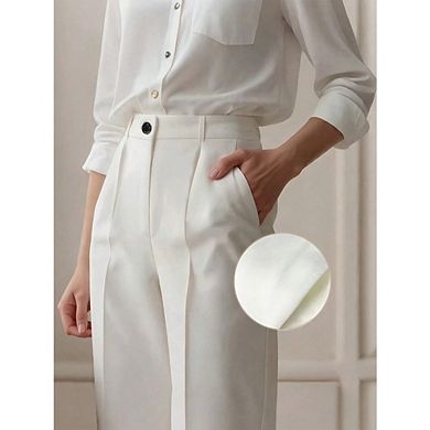 Women's High Waist Tailored Wide Leg Pants Casual Office Trousers