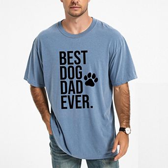 Best Dog Dad Ever Paw - Men's Garment Dyed Graphic T-Shirt