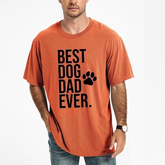 Best Dog Dad Ever Paw - Men's Garment Dyed Graphic T-Shirt