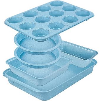 6 pc Nonstick Bakeware Set, Stackable Steel Pans, Oven-Safe, Easy-Release