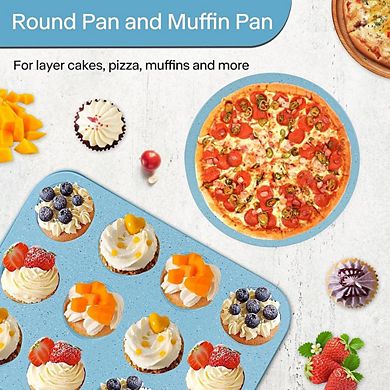 6-Piece Nonstick Bakeware Set, Stackable Steel Pans, Oven-Safe, Easy-Release