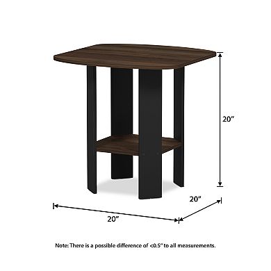 Furinno 20" x 20" x 20" Nightstand Modern Bedside Table with Shelf
