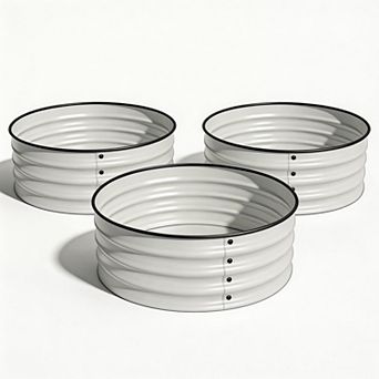 Round Raised Garden Bed, Galvanized Raised Boxes w/ Rust-Resistant Coating, Planter Box for Outdoor