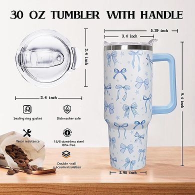 30 Oz Tumbler With Handle Travel Coffee Mug— Mother's Day Gift